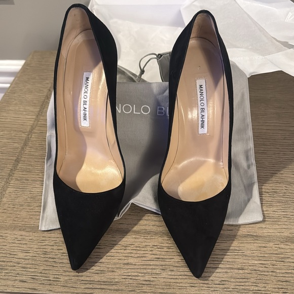 Manolo Blahnik black suede pumps